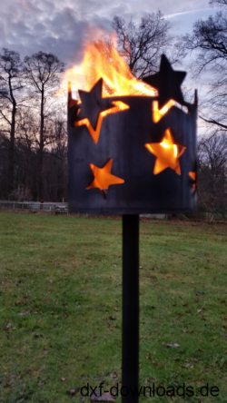 Fackel mit Sternen abgewickelt - Fire with Stars